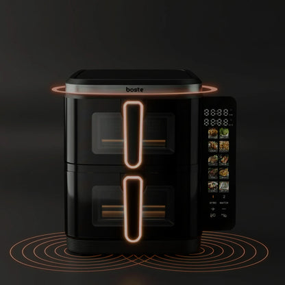 Boste Flavor Cookmaster D6 be Riebalų Veikianti Karšto Oro Gruzdintuvė, 11L, 2800W