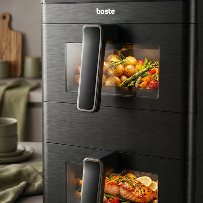 Boste Flavor Cookmaster D8 bekontaktė gruzdintuvė 12L Dual Zone XXL 2 kamerų 3000W