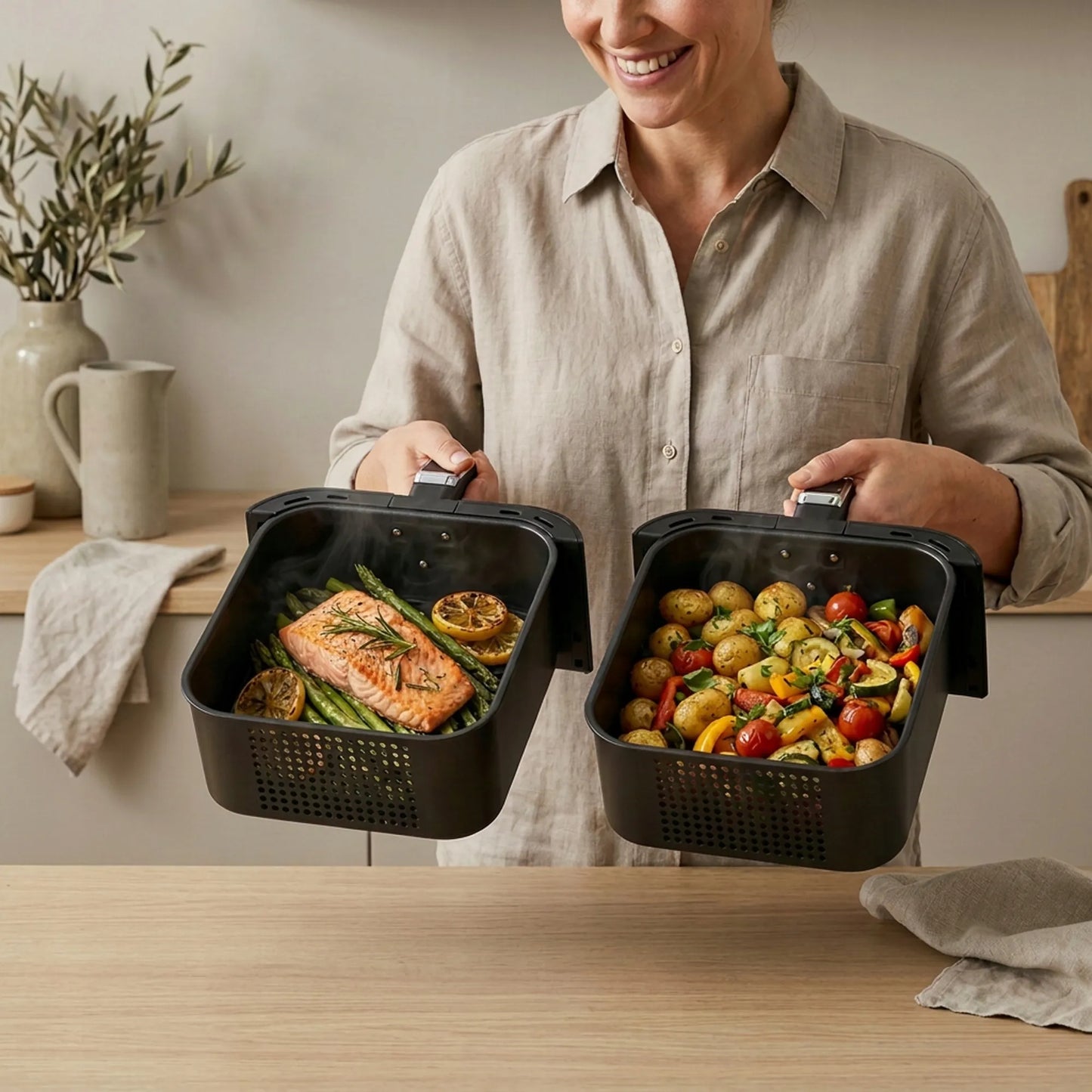 Boste Flavor Cookmaster D8 bekontaktė gruzdintuvė 12L Dual Zone XXL 2 kamerų 3000W