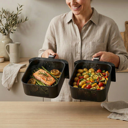 Boste Flavor Cookmaster D8 bekontaktė gruzdintuvė 12L Dual Zone XXL 2 kamerų 3000W