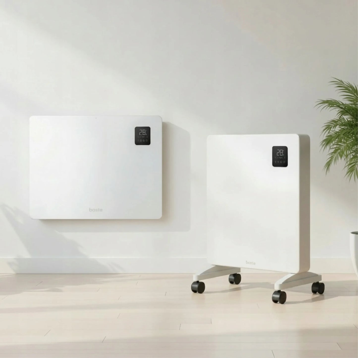 Boste Heaton M60 elektrinis konvektorinis šildytuvas, energiją taupantis, skirtas vonios kambariui, WiFi, LED