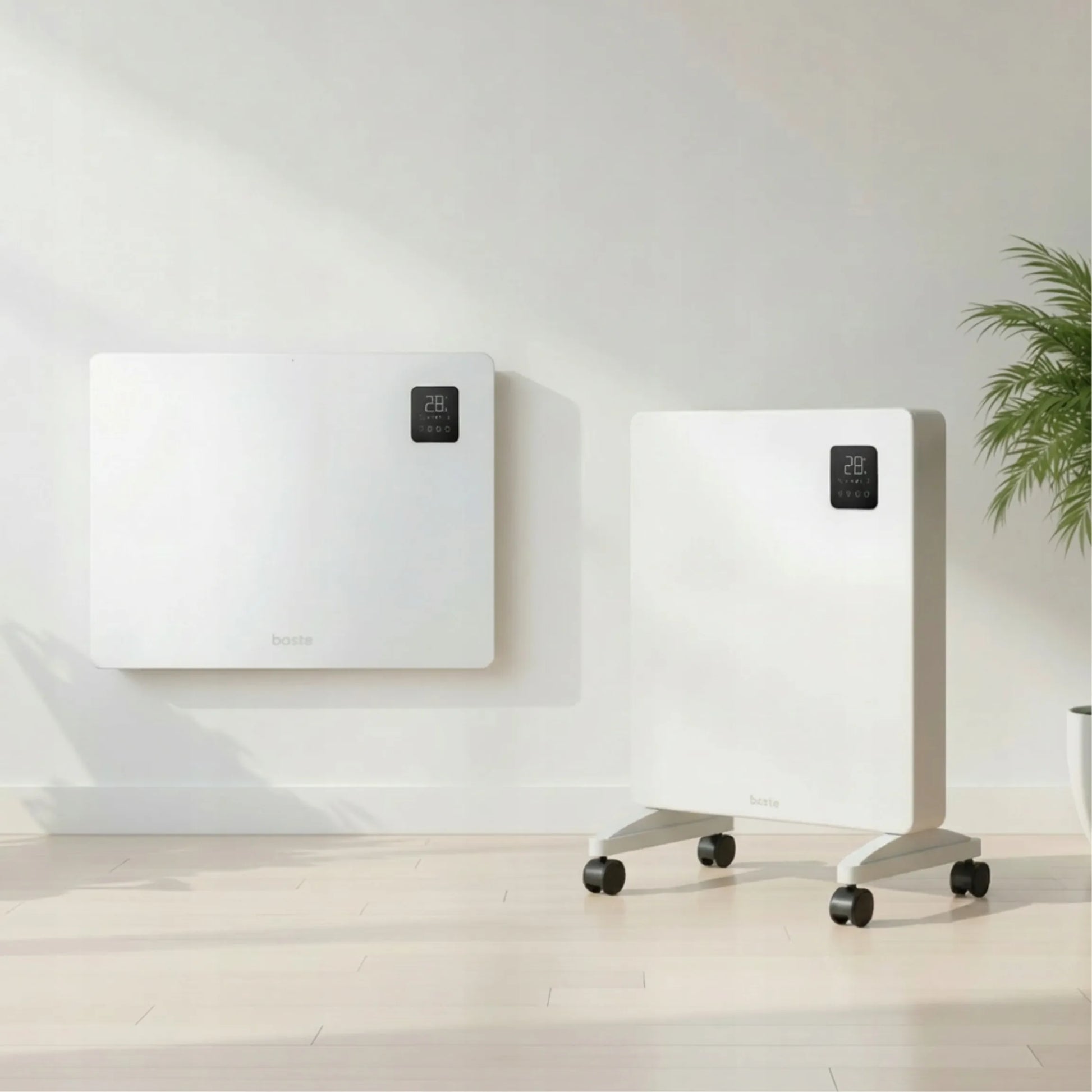 Boste Heaton M60 elektrinis konvektorinis šildytuvas, energiją taupantis, skirtas vonios kambariui, WiFi, LED