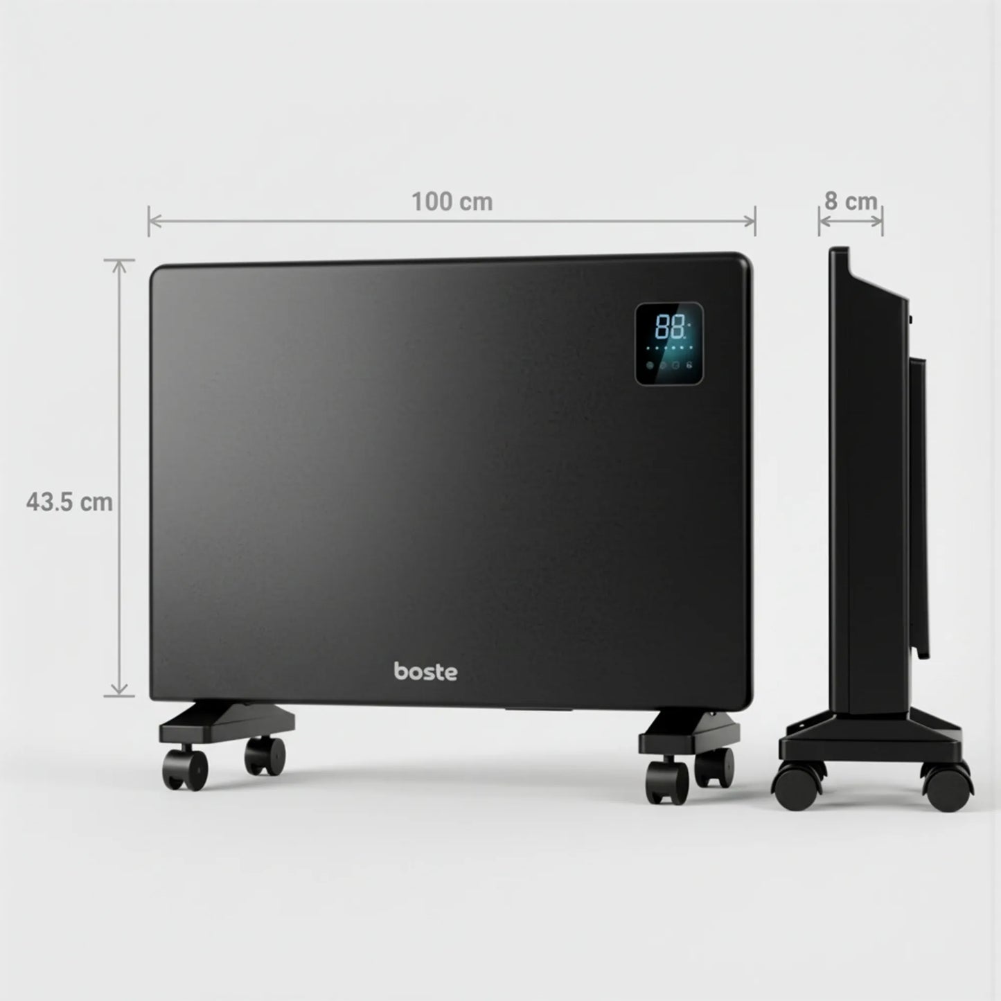 BOSTE išmanusis elektrinis konvekcinis radiatorius 2500W WiFi LED