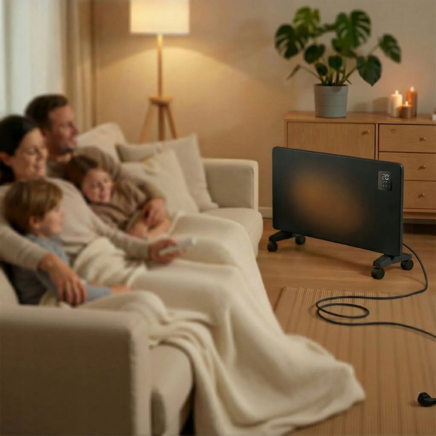 BOSTE išmanusis elektrinis konvekcinis radiatorius 2500W WiFi LED