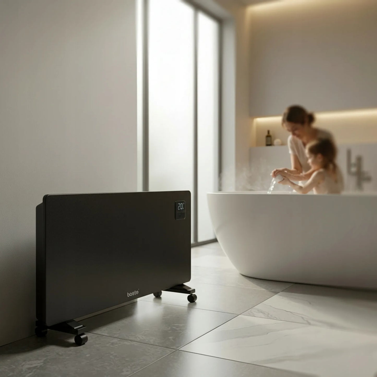 BOSTE išmanusis elektrinis konvekcinis radiatorius 2500W WiFi LED