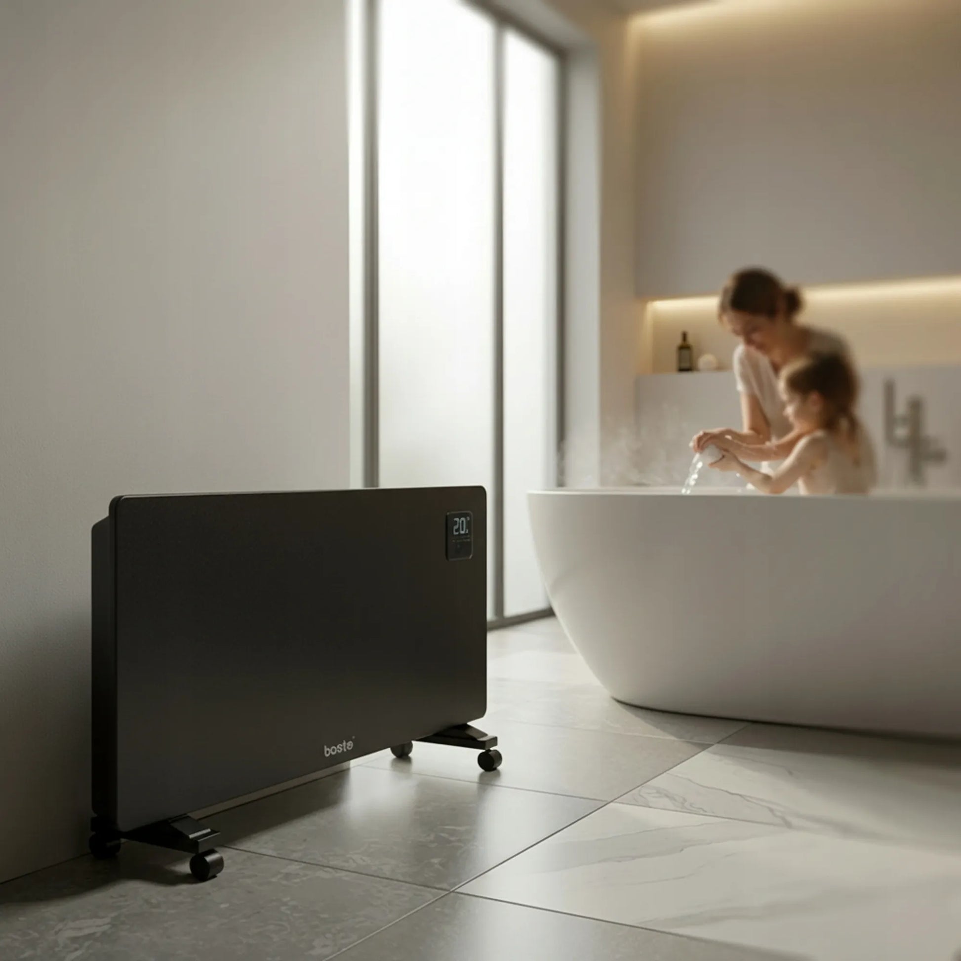 BOSTE išmanusis elektrinis konvekcinis radiatorius 2500W WiFi LED
