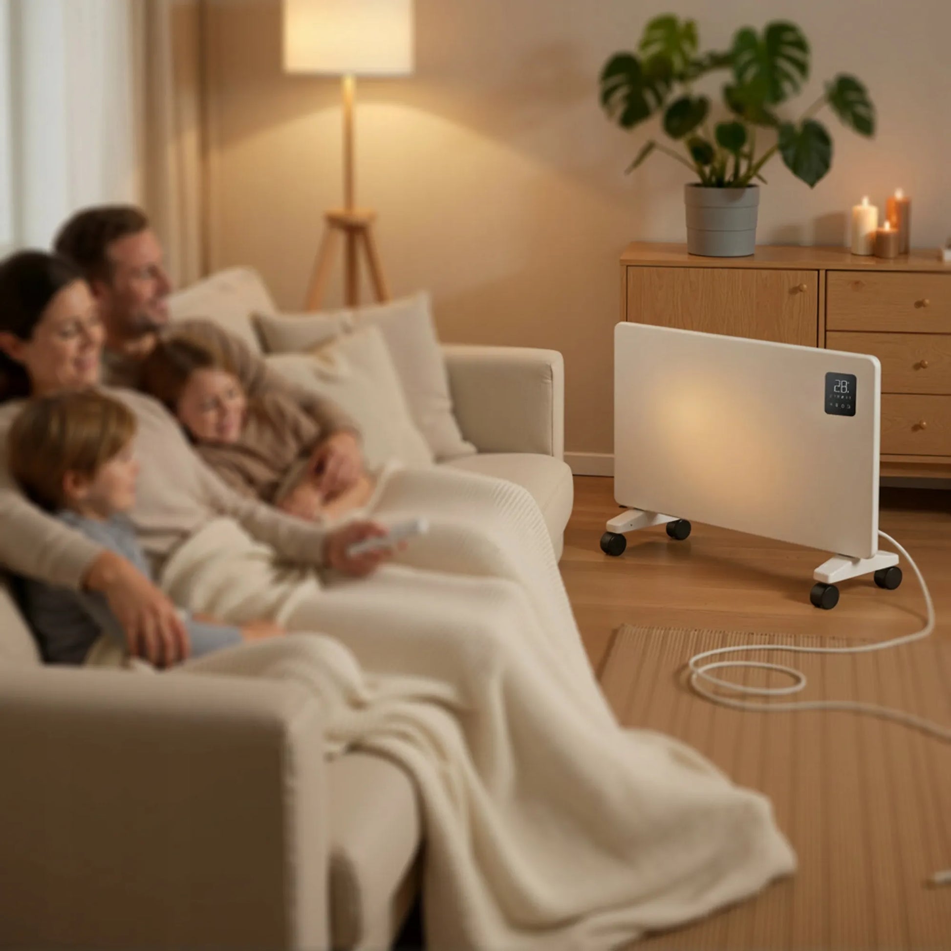 BOSTE išmanusis konvekcinis elektrinis šildytuvas, 1000 W, WiFi, LED