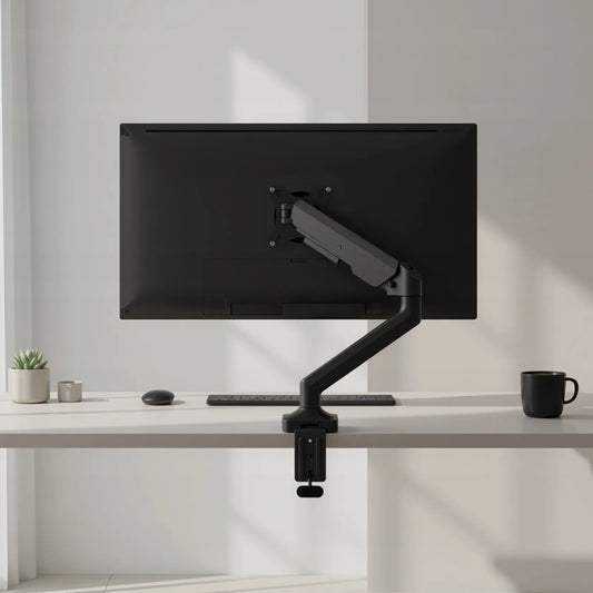 BOSTE monitoro laikiklis prie stalo 17-40'' VESA USB jungtys, du montavimo būdai