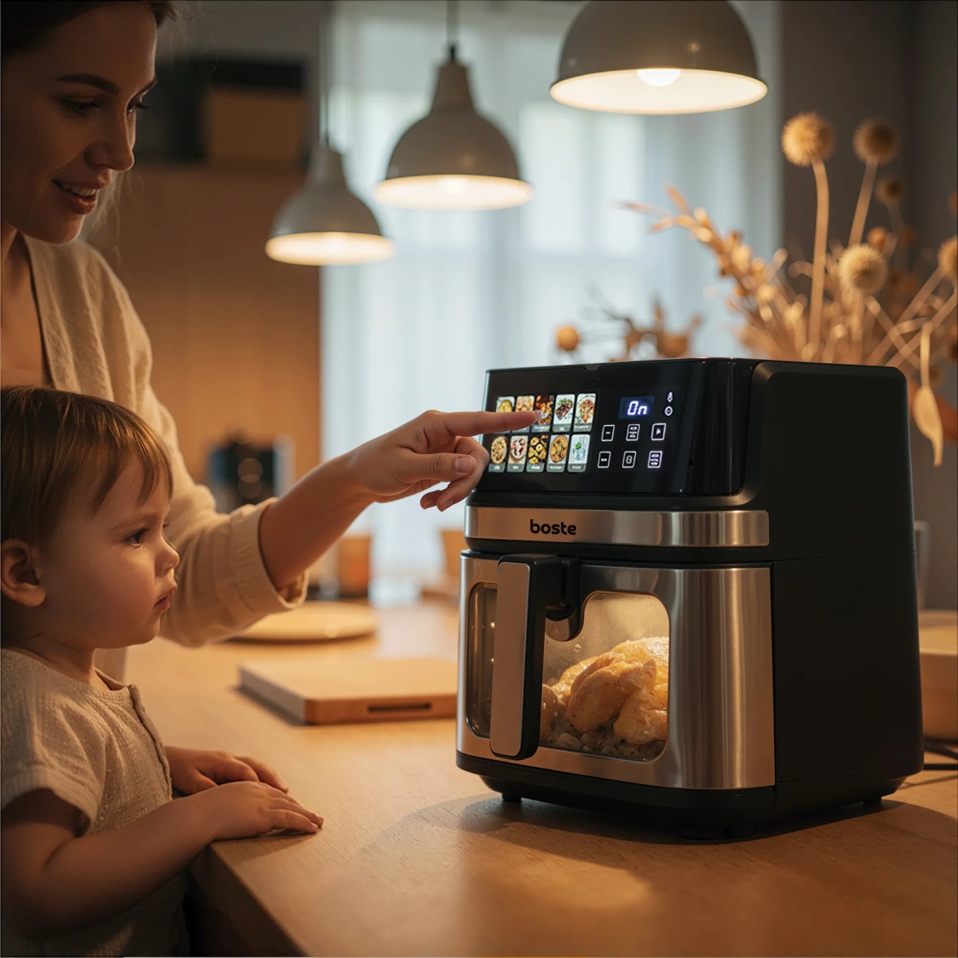 Boste orkaitė be riebalų Airfryer 8L 2200W galinga 10 programų didelė