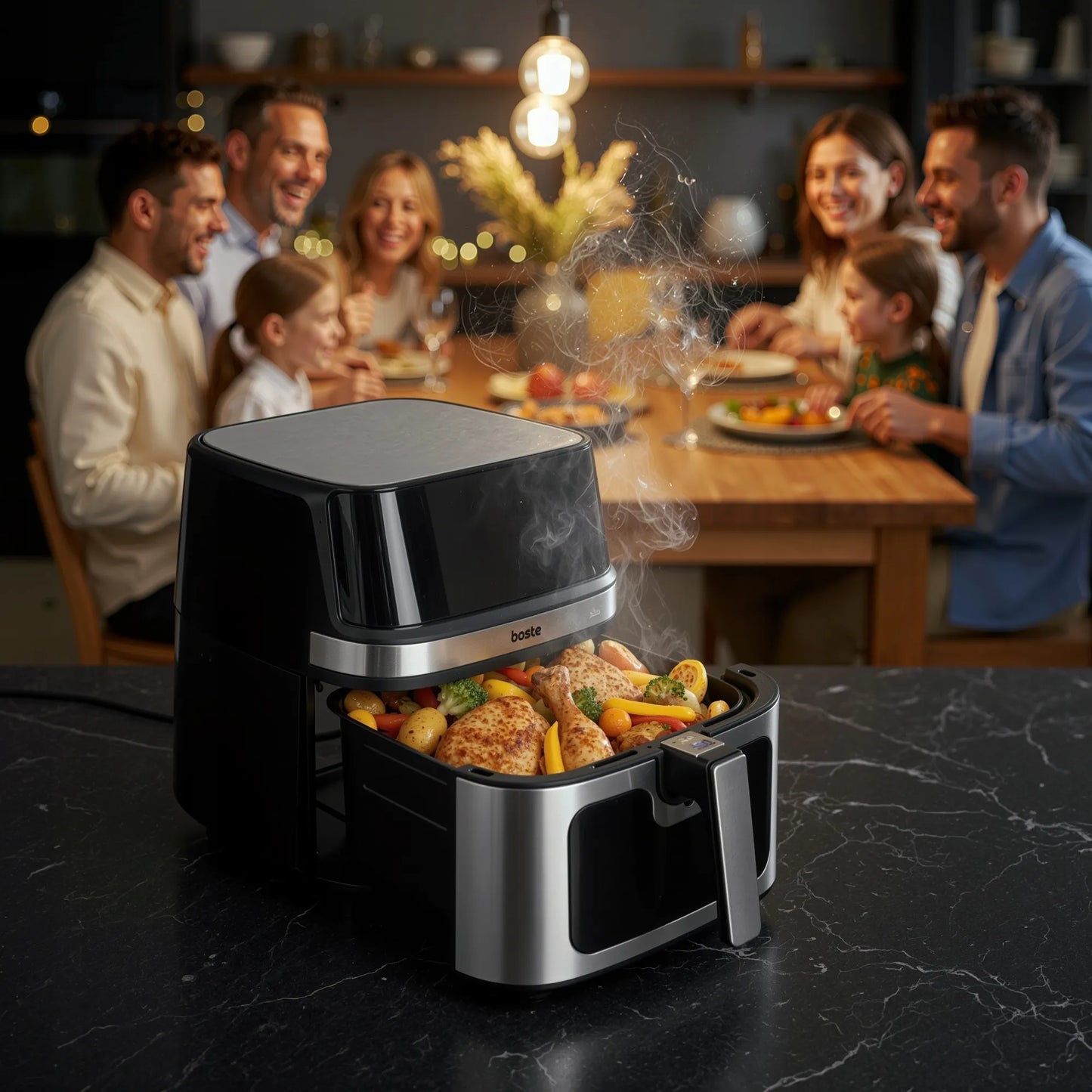 Boste orkaitė be riebalų Airfryer 8L 2200W galinga 10 programų didelė