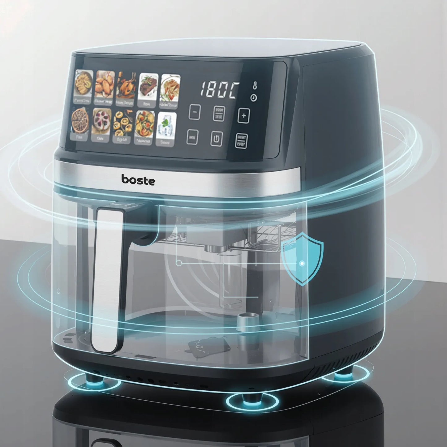 Boste orkaitė be riebalų Airfryer 8L 2200W galinga 10 programų didelė