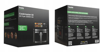 Boste orkaitė be riebalų Airfryer 8L 2200W galinga 10 programų didelė