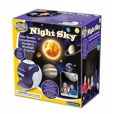 „Brainstorm Night Sky“ Saulės sistemos, žvaigždynų, žvaigždėto dangaus ir Mėnulio projektorius