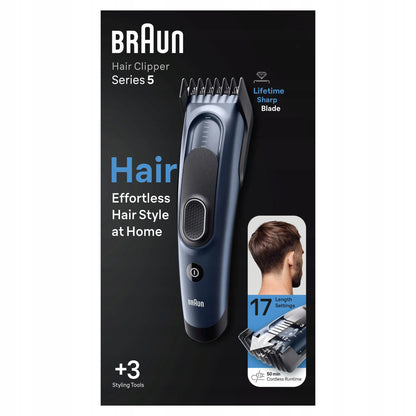 „Braun HC5350 Series 5“ plaukų ir barzdos kirpimo mašinėlė, 17 ilgio nustatymų