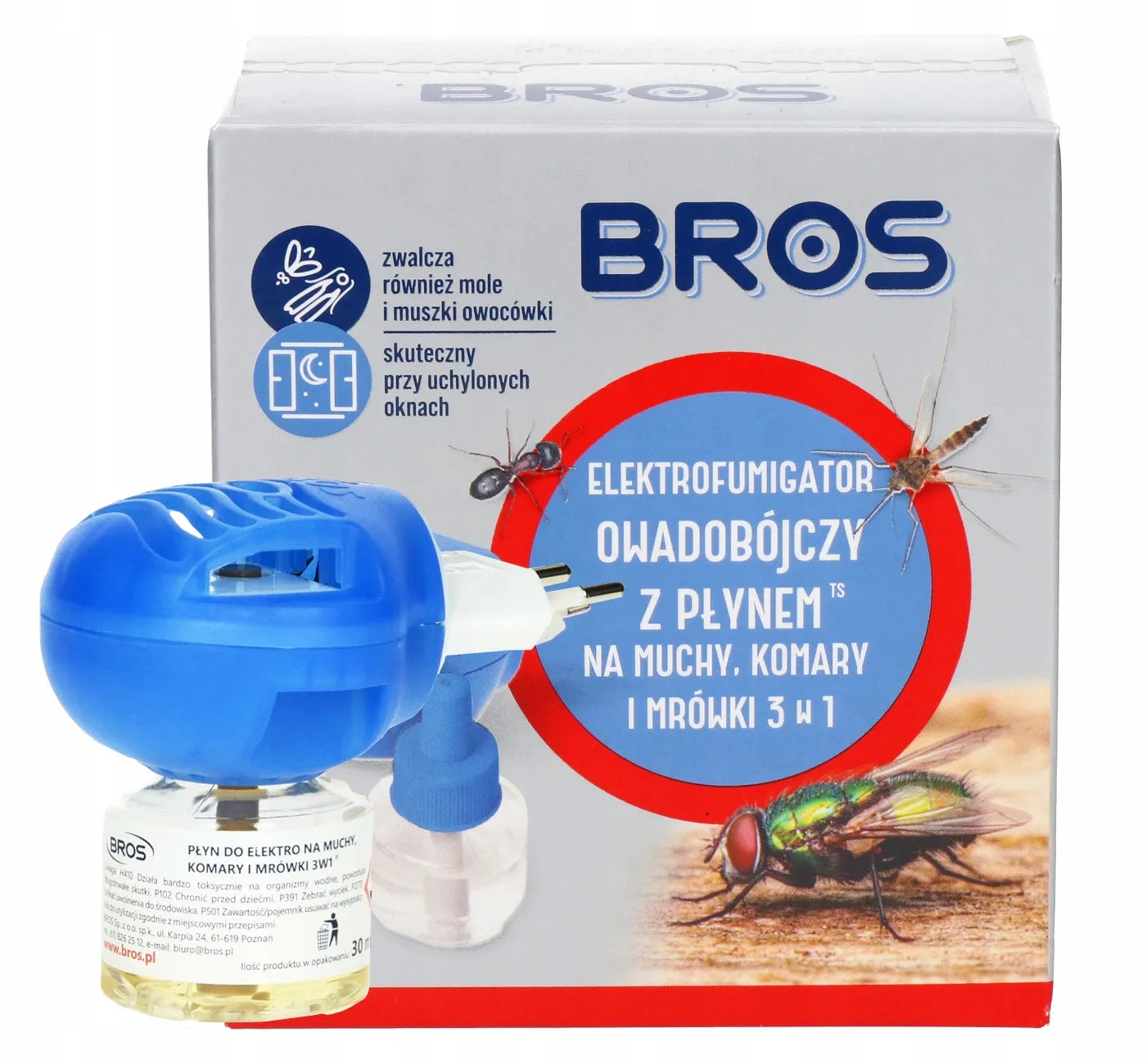 Bros elektros fumigatorius 3in1 nuo skruzdžių, musių ir uodų su skysčiu