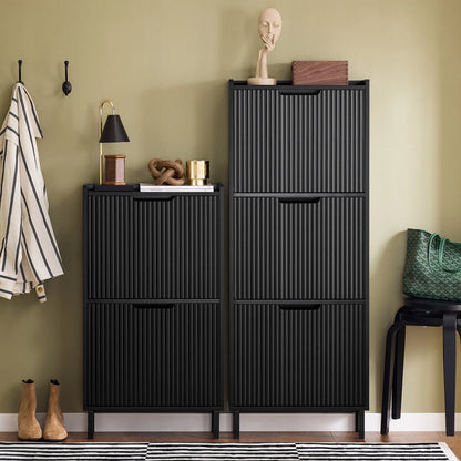 Butėlė su 3 durelėmis prieškambariui, pastatoma, juoda, 50x19 FSR177-H-SCH