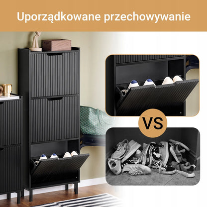 Butėlė su 3 durelėmis prieškambariui, pastatoma, juoda, 50x19 FSR177-H-SCH