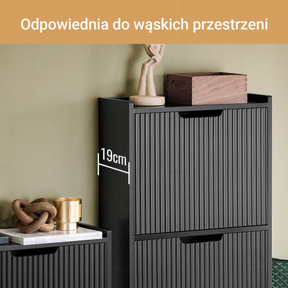 Butėlė su 3 durelėmis prieškambariui, pastatoma, juoda, 50x19 FSR177-H-SCH