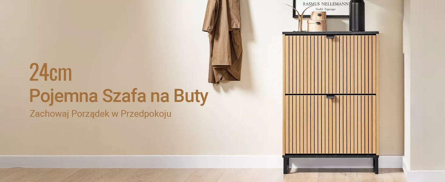 Butėlių spintelė su 3 atvartais, prieškambario stalas, ąžuolo spalvos, 60x24x88cm FSR202-N