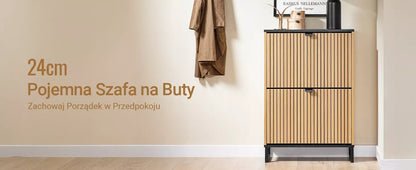 Butėlių spintelė su 3 atvartais, prieškambario stalas, ąžuolo spalvos, 60x24x88cm FSR202-N