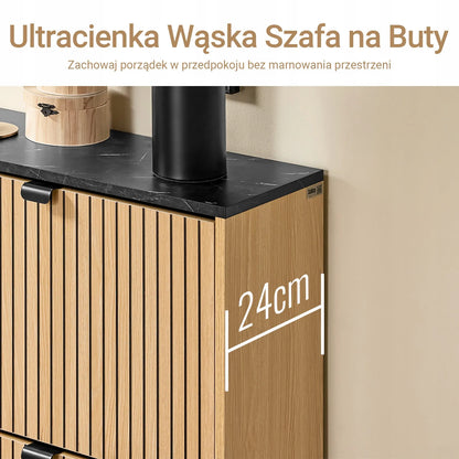 Butėlių spintelė su 3 atvartais, prieškambario stalas, ąžuolo spalvos, 60x24x88cm FSR202-N