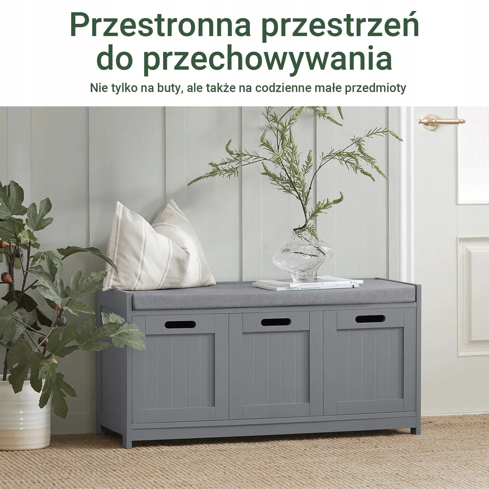 Butėlių spintelė su stalčiumi suolelis komoda organizatorius prieškambariui 90cm FSR80-SG