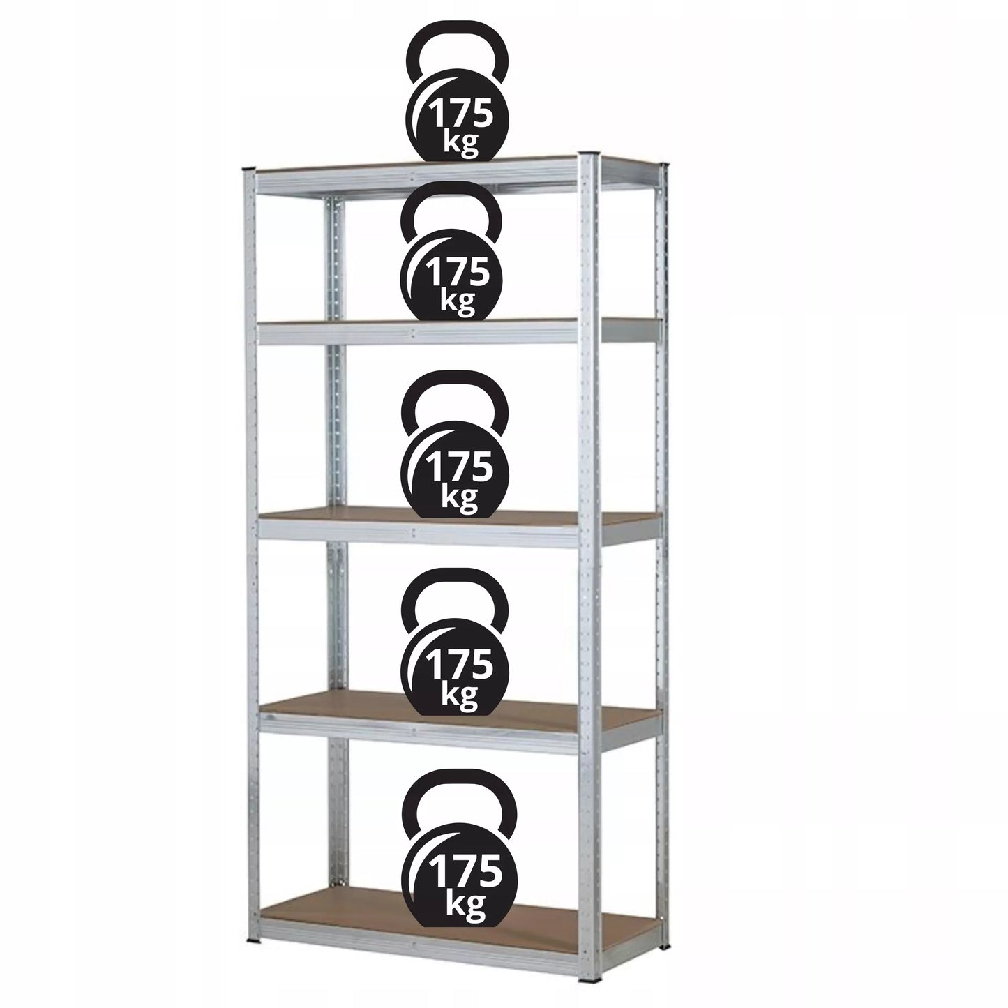 2 vnt. Metalinė sandėliavimo lentyna biurui, garažui 5 lentynos 180x90x40 875kg