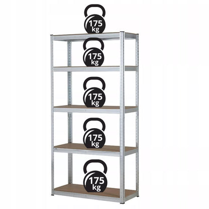 2 vnt. Metalinė sandėliavimo lentyna biurui, garažui 5 lentynos 180x90x40 875kg