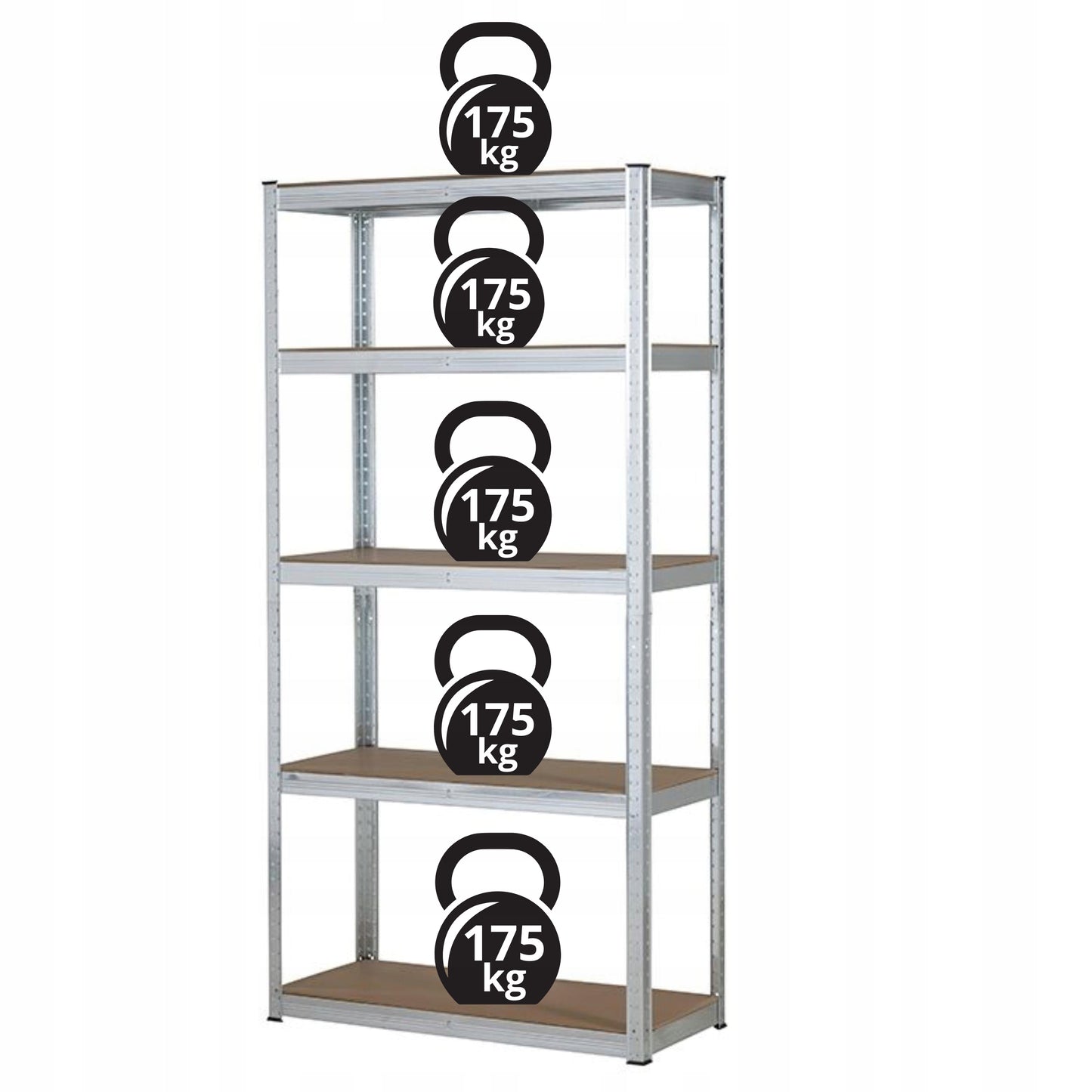 2 vnt. Metalinė sandėliavimo lentyna biurui, garažui 5 lentynos 180x90x40 875kg