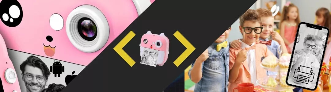 MINI TERMO DRUKELĖ "DRUKUŚ" FOTOAPARATAS VAIKAMS IR 13 VOLĖLIŲ