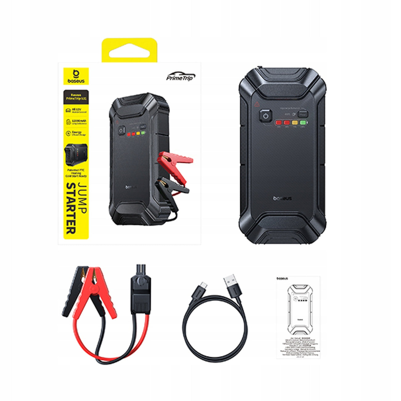 UŽKURIMO ĮRENGINYS JUMP STARTER BASEUS PrimeTrip VJ1 12000mAh 5000A IP55