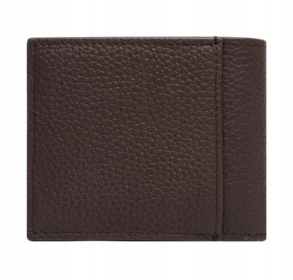 Calvin Klein vyriška piniginė iš natūralios odos, ruda, „Foil Emboss EW Bill Fold Coin“, LV04D1061G