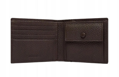 Calvin Klein vyriška piniginė iš natūralios odos, ruda, „Foil Emboss EW Bill Fold Coin“, LV04D1061G