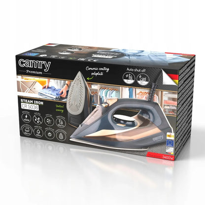 „Camry CR5036“ keraminis garinis lygintuvas, 3400 W, su savaiminio išsivalymo funkcija ir apsauga nuo lašėjimo