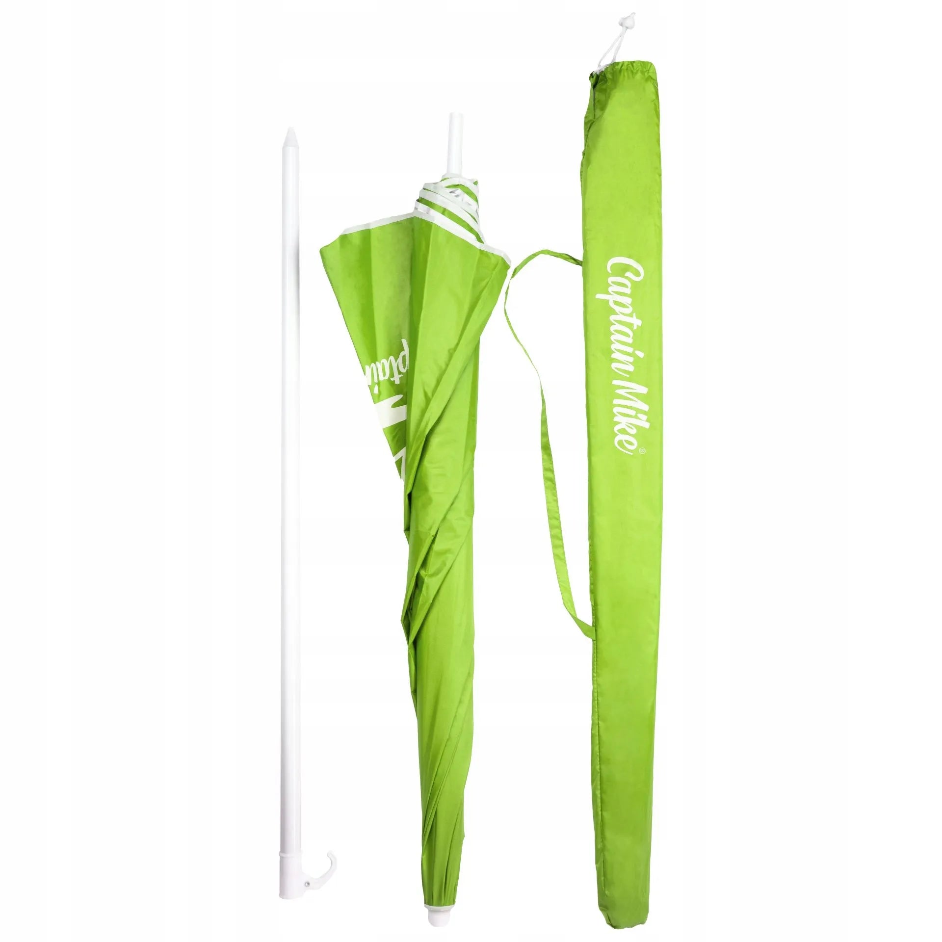 Captain Mike paplūdimio skėtis su UV UPF50+ filtru, sulankstomas, 160 cm, žalias