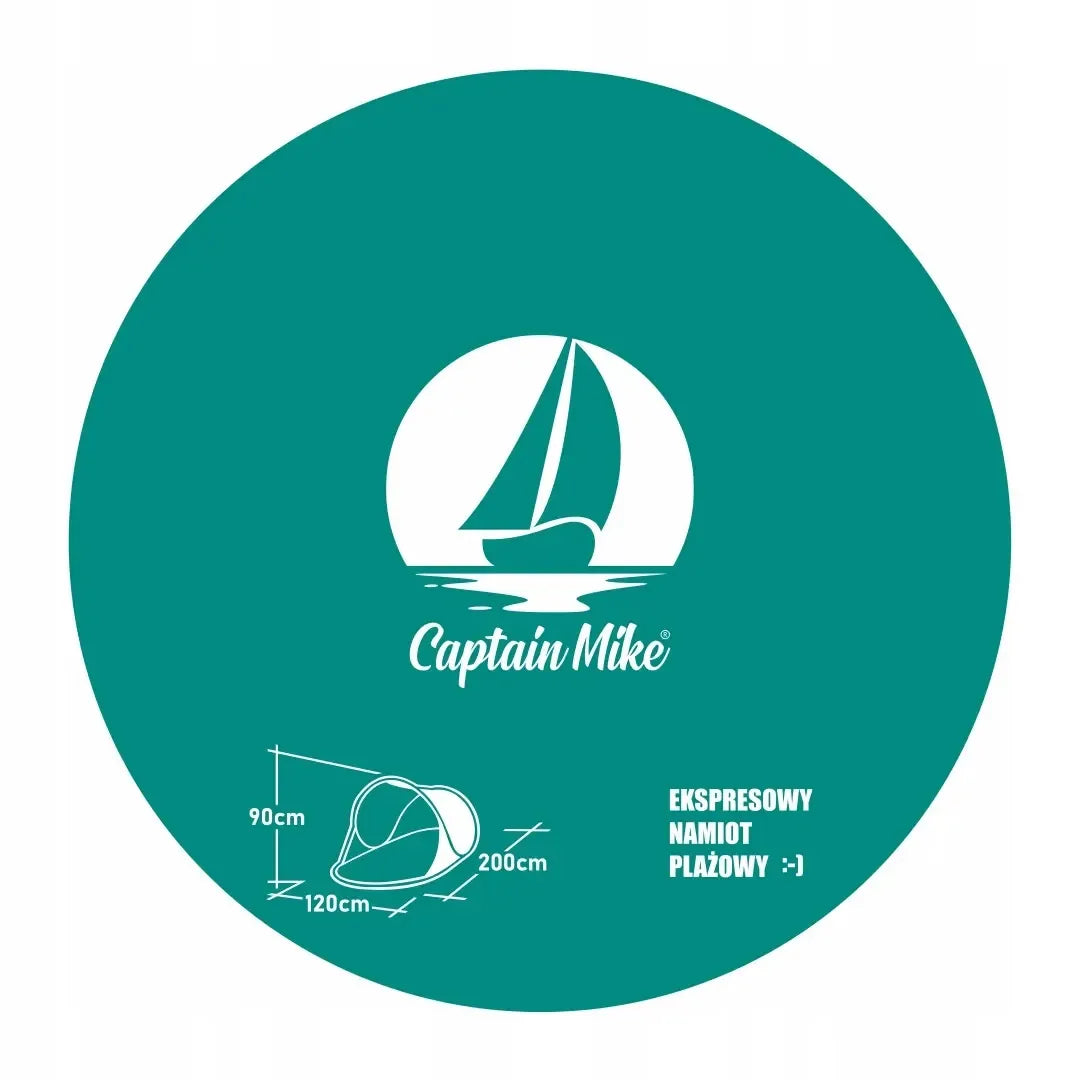Captain Mike savaime išsiskleidžianti paplūdimio palapinė POP UP skėtis užuovėja su dugnu 200 cm