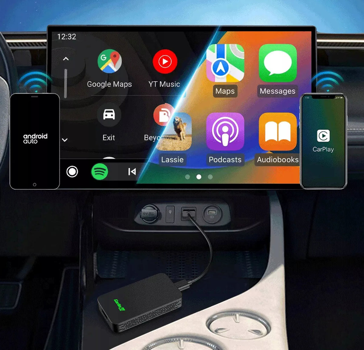 Carlinkit 5.0 belaidis Apple CarPlay ir Android Auto adapteris CPC200-2AIR