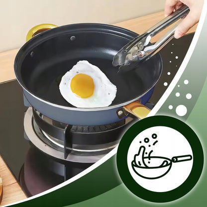 12 elementų nerūdijančio plieno virtuvės puodų ir keptuvės rinkinys su dangčiais