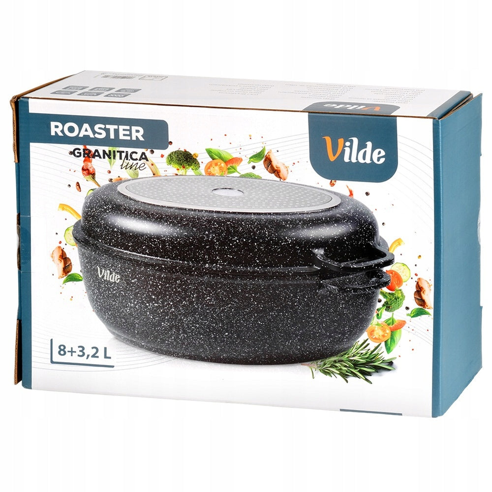 Granitinė kepimo forma (troškintuvė), puodas, keptuvė 3in1, skirta kepti orkaitėje