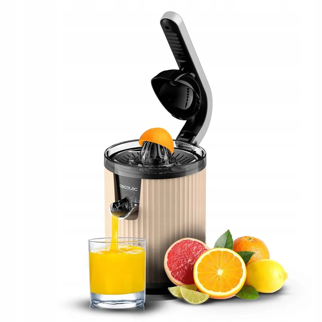 Cecotec Xqueeze RetroJuice 600 citrusinių vaisių sulčiaspaudė su svirtimi, 600 W, smėlio ir rudos spalvos, 03897