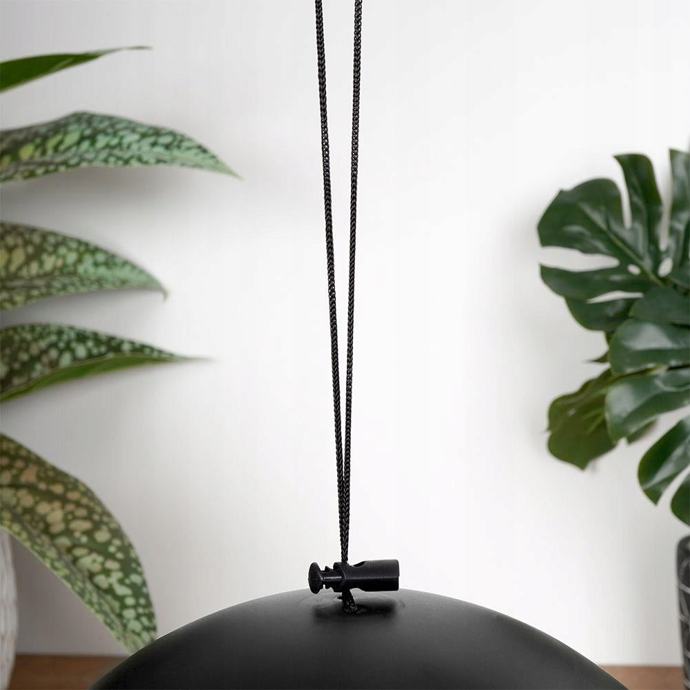 Juodas pakabinamas paukščių lesyklėlės namelis maistui ir sėkloms