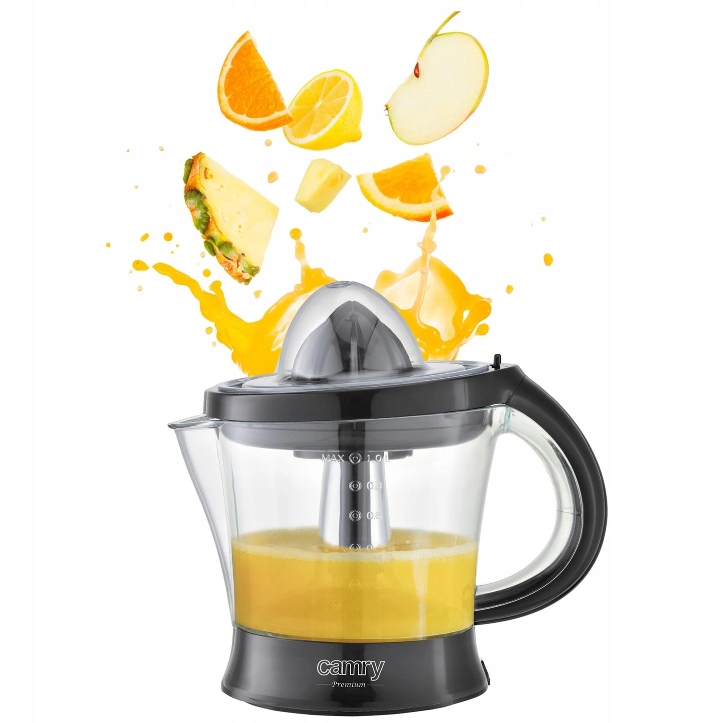 Citrusų sulčiaspaudė virtuvei 60 W, dvikryptė, 2 kūgiai, 1 l talpa