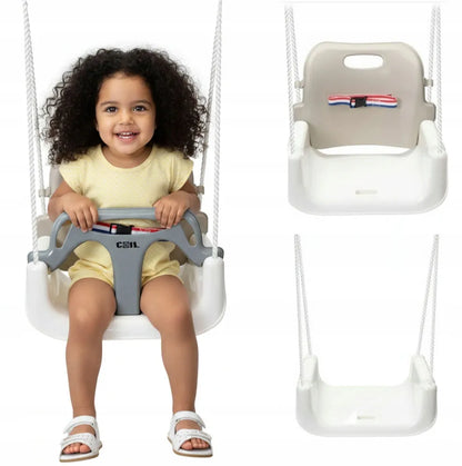 Coil 3-viename vaikiška sodo sūpynė, patogi, smėlio spalvos