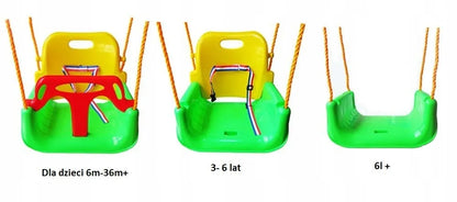 Coil 3in1 vaikiškos sodo sūpynės - tvirtas pakabinamas lopšys, žalias
