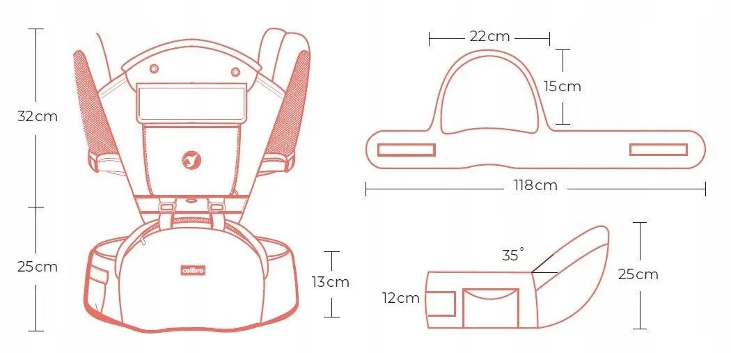 COLIBRO HONEY 12 viename ergonominė nešioklė su klubine sėdyne