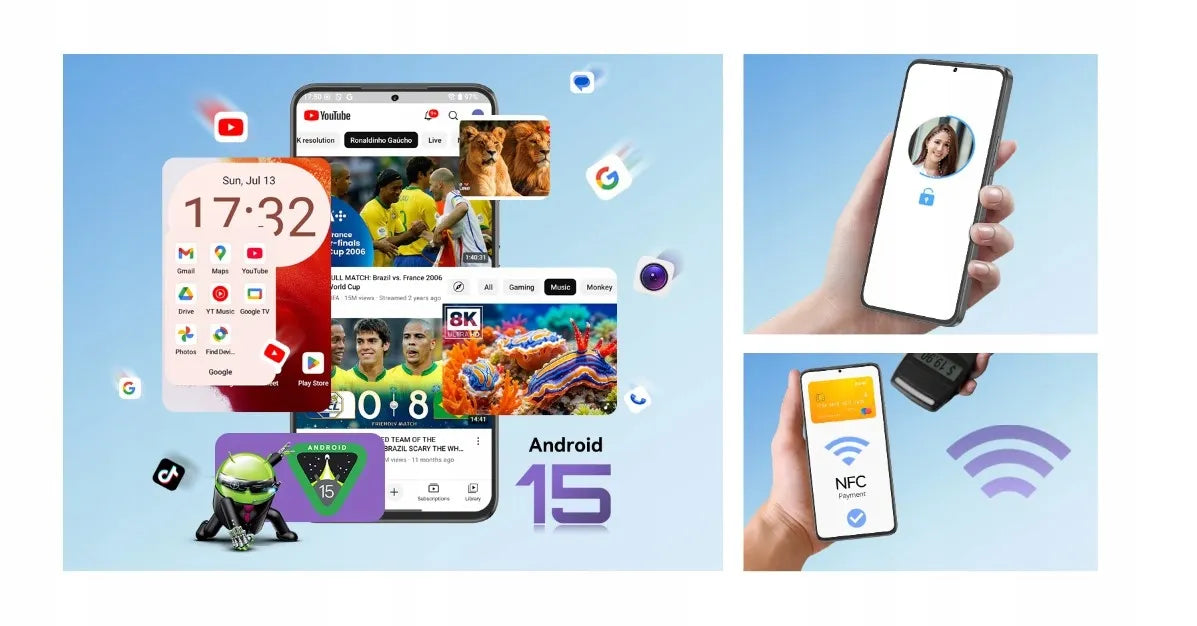 „CUBOT Note 60“ išmanusis telefonas, „Android 15“, 6/128 GB, NFC, „Dual SIM“, 4G, 7,2 col., dėklas