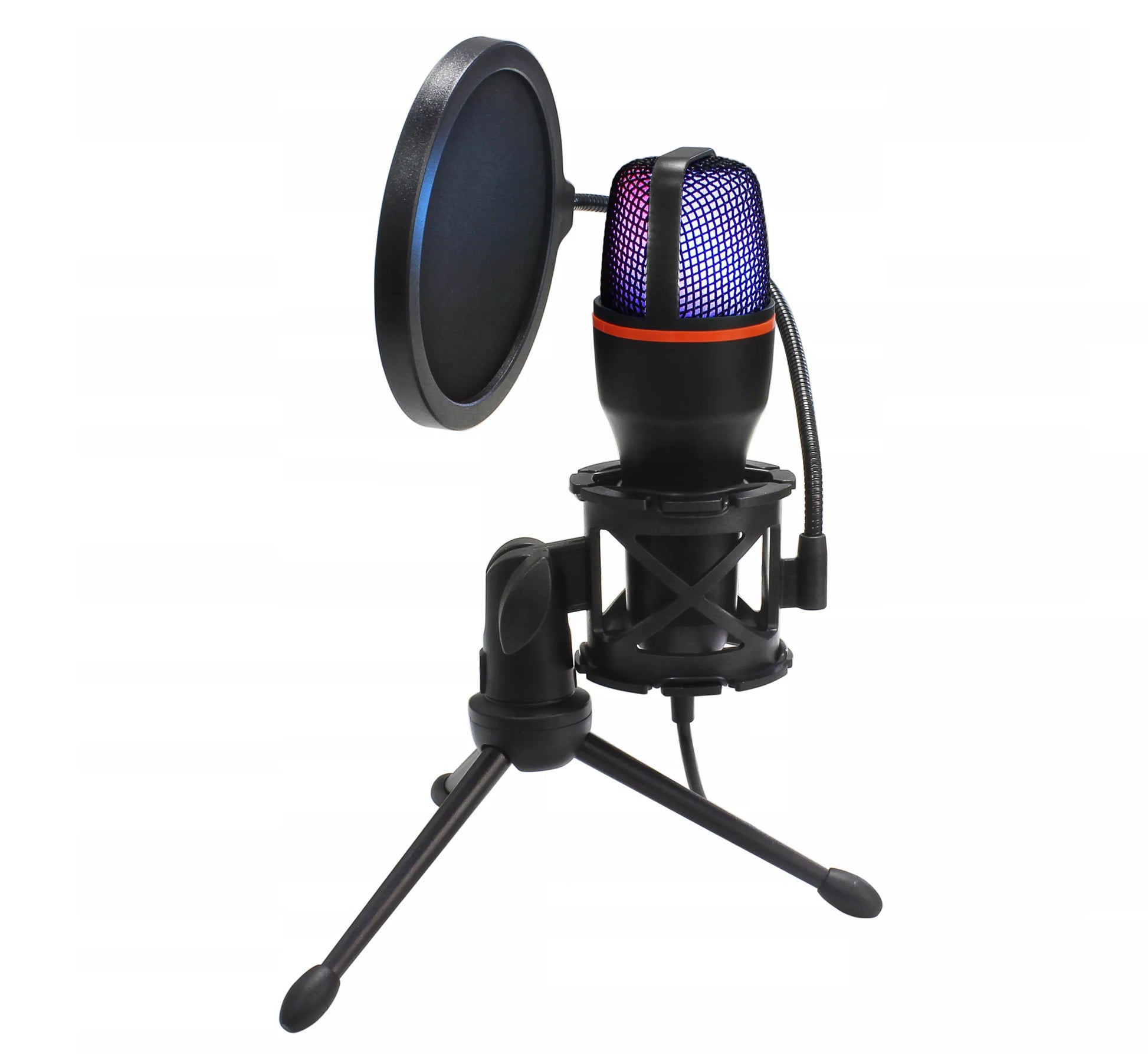 Kompiuterinis kondensatorinis žaidimų, studijinis, karaoke mikrofonas su USB ir filtru