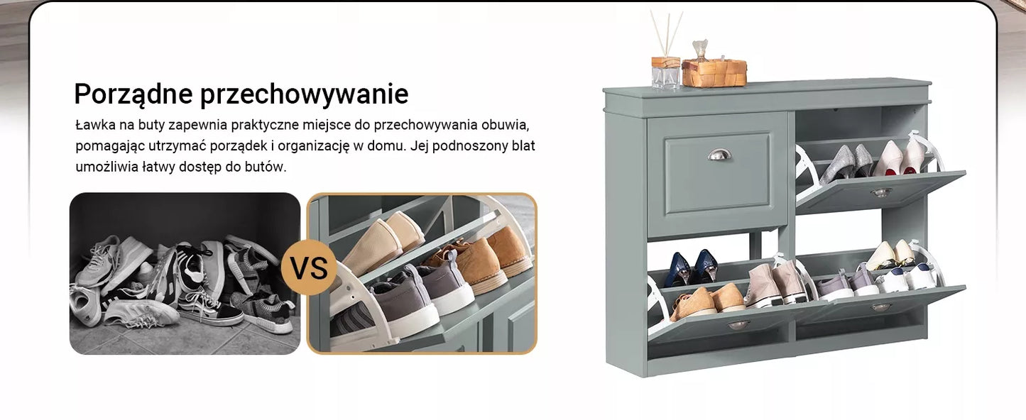 SoBuy Batų spintelė su 4 stalčiais, drabužių spintos organizatorius FSR79-HG