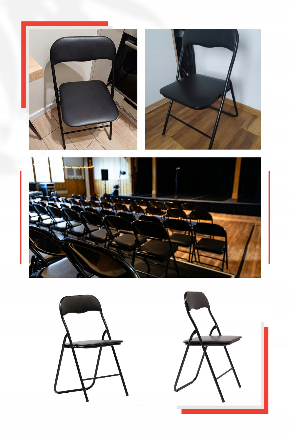 SUDĖJAMAS SULANKSTOMAS SODO, KETERINGO, BIURO KĖDĖ, JUODA, rinkinys x4