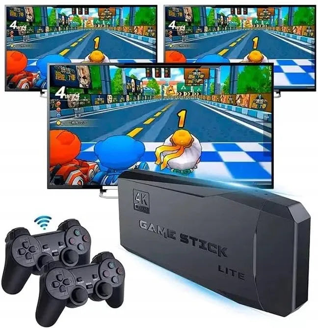 RETRO žaidimų konsolė televizoriui HDMI, 20000+ žaidimų, 2 belaidžiai pulteliai, nešiojama